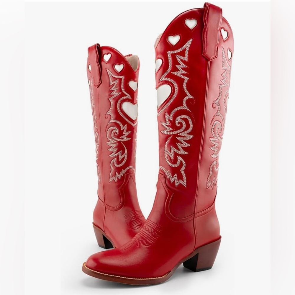 Red hearts boots